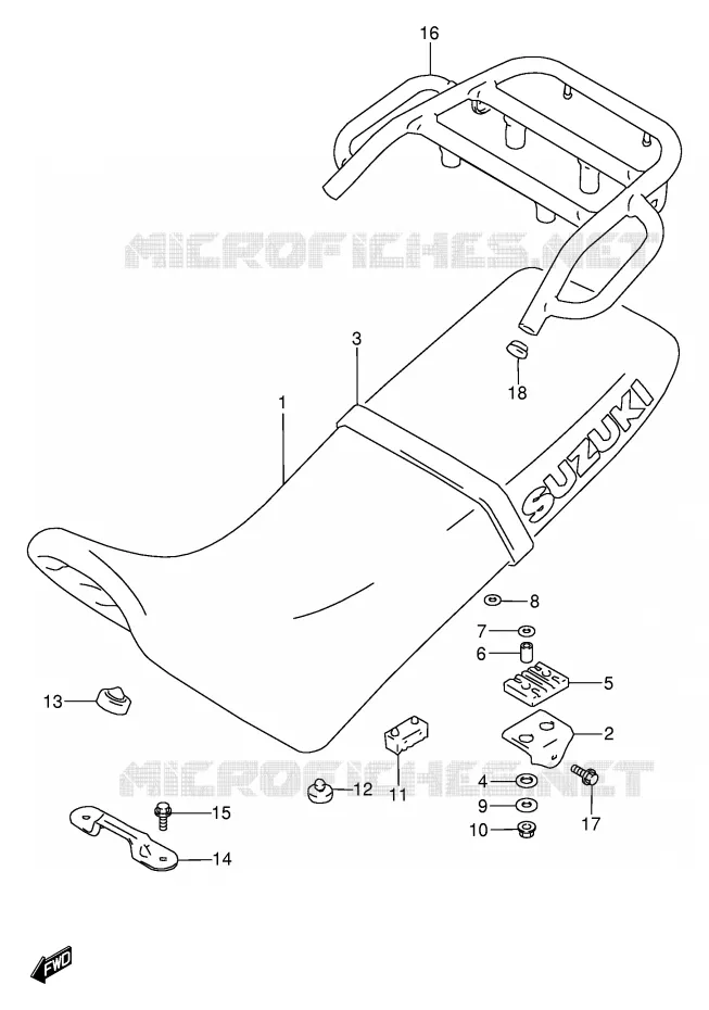 SELLE (MODELE R) Suzuki MOTO 650 DR 1995  DR650REUS(E2)
