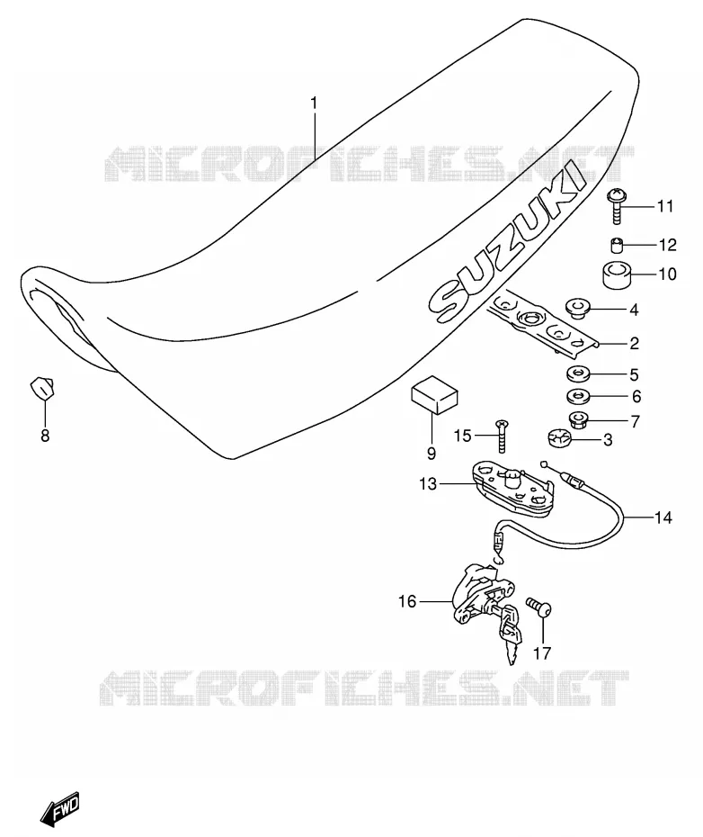 SELLE (MODELE S/T) Suzuki MOTO 650 DR 1994  DR650RSER(E4)