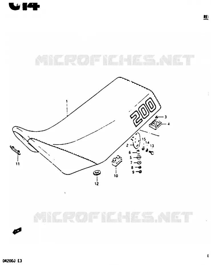 SELLE Suzuki MOTO 200 DR 1988  DR200J(G/H/J)