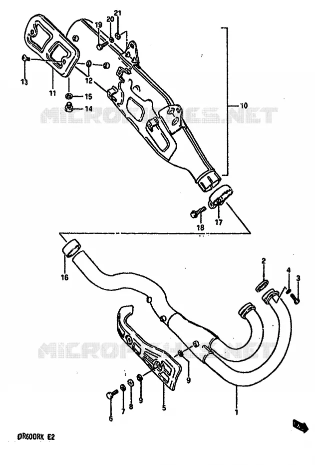 SILENCIEUX (MODELE G/H/J) Suzuki MOTO 600 DR 1987  DR600RH(E2)
