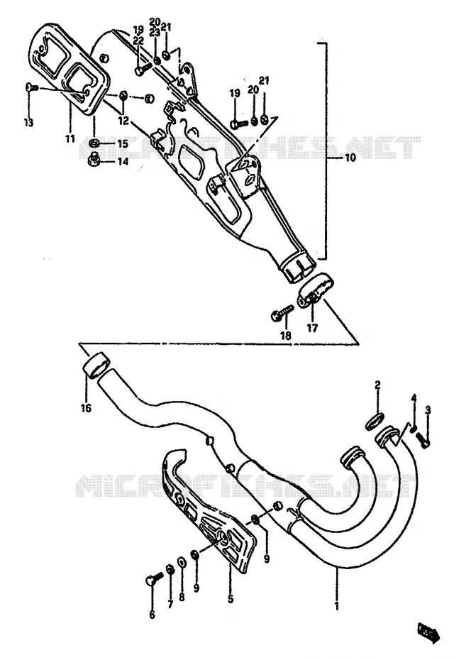 SILENCIEUX (MODELE G/H/J) Suzuki MOTO 600 DR 1989  DR600SK(E2)