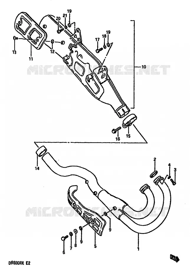SILENCIEUX (MODELE K) Suzuki MOTO 600 DR 1987  DR600RUH(E2)