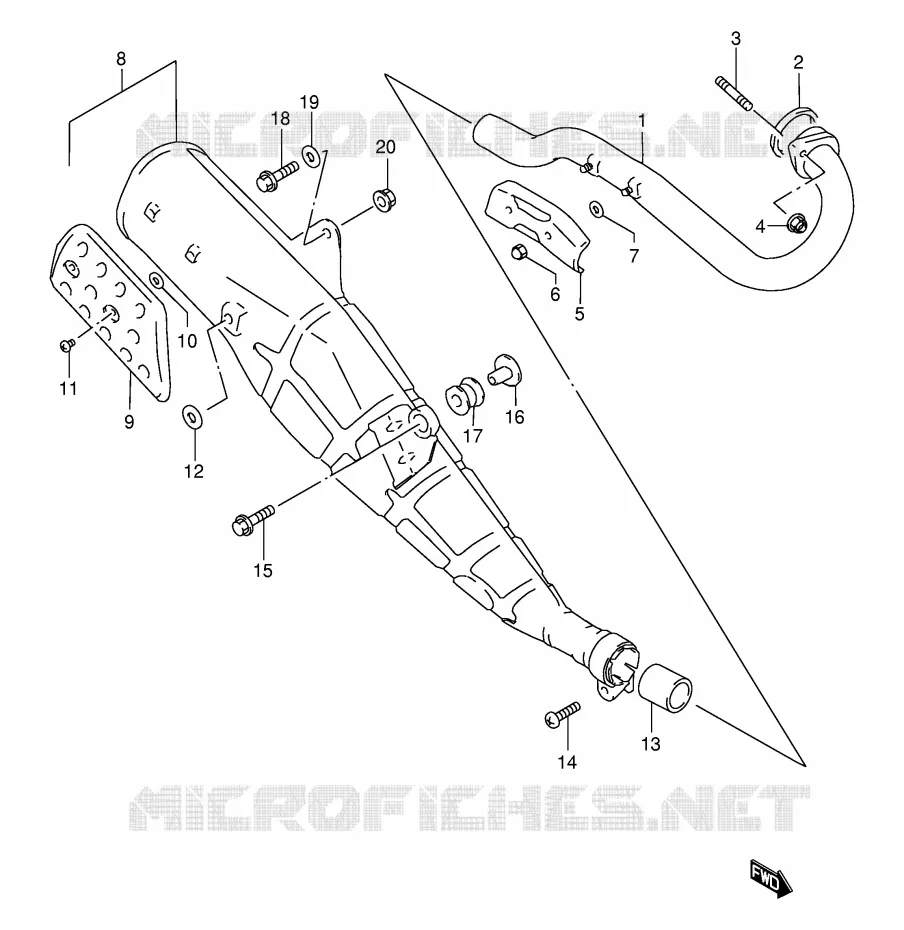 SILENCIEUX (MODELE K1) Suzuki MOTO 200 DR 2004  DR200SEK4(E24)