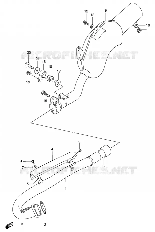 SILENCIEUX Suzuki MOTO 350 DR 1997  DR350V(E1)