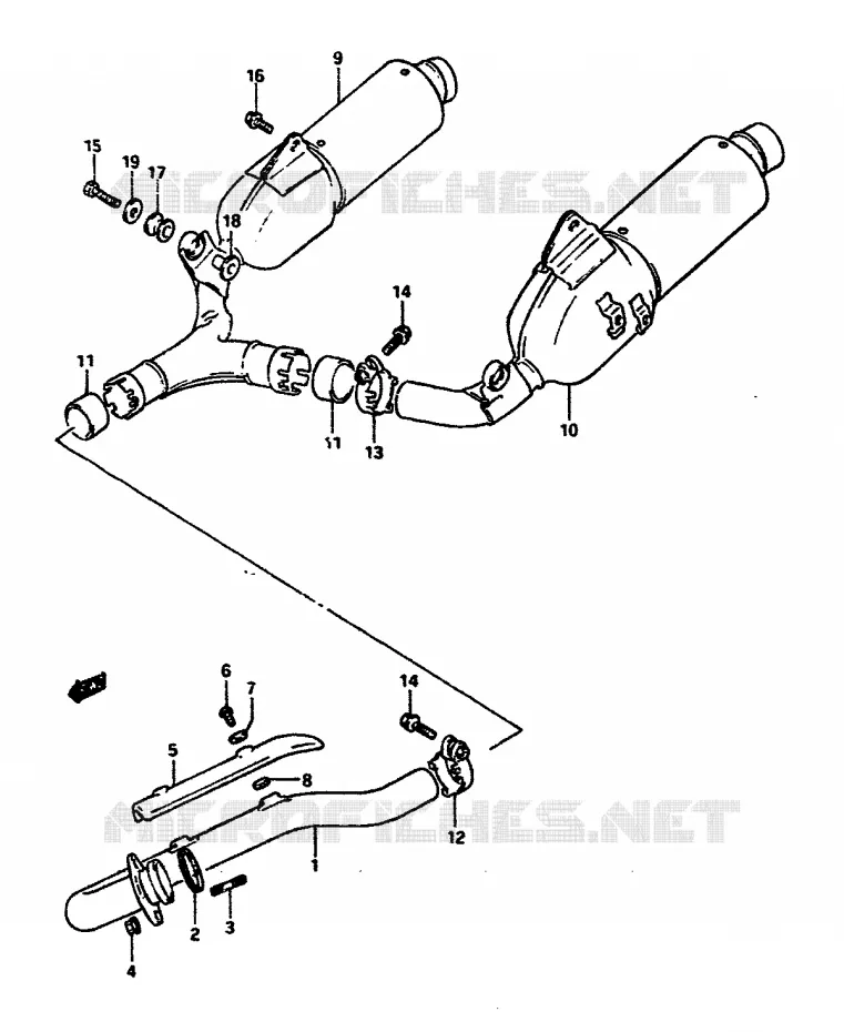 SILENCIEUX Suzuki MOTO 650 DR 1990  DR650RSL(L/M)