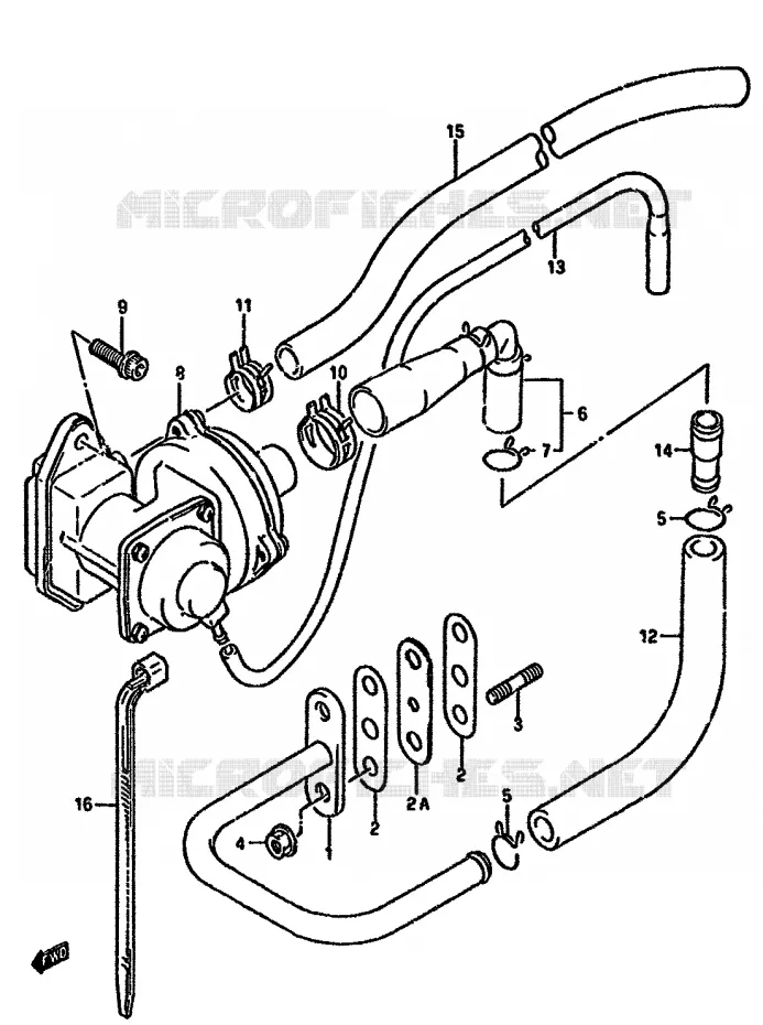 SYSTÈME DE RECYCLAGE GAZ D'ECHAPPEMENT (DR350SL/SM E18) Suzuki MOTO 350 DR 1992  DR350SN(L/M/N/P/R)