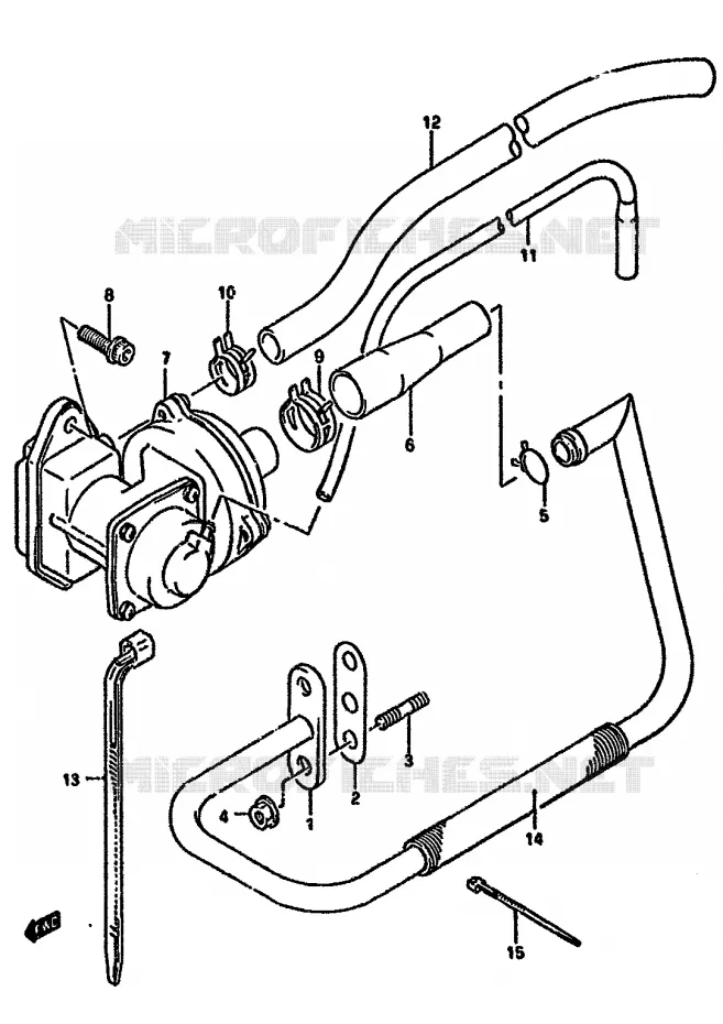 SYSTÈME DE RECYCLAGE GAZ D'ECHAPPEMENT (DR350SR E18,DR350SN/SP/SUP/SR E39) Suzuki MOTO 350 DR 1993  DR350SP(L/M/N/P/R)
