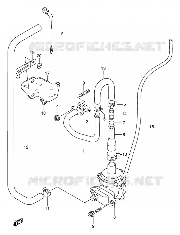 SYSTÈME DE RECYCLAGE GAZ D'ECHAPPEMENT (E18) Suzuki MOTO 650 DR 1995  DR650REUS(E2)