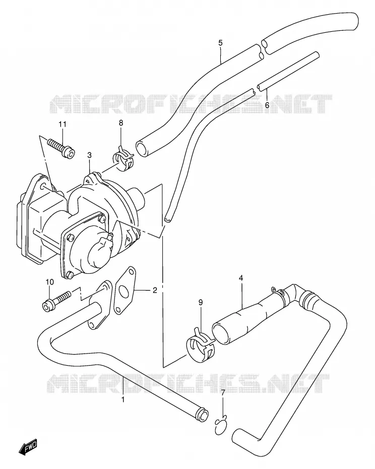 SYSTEME RECYCLAGE GAZ ECHAPPEMENT (E18) Suzuki MOTO 650 DR 2002  DR650SEK2(E4)
