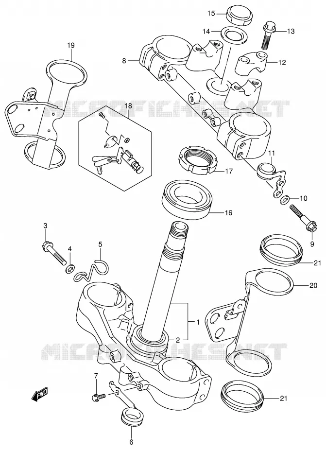 TE DE FOURCHE Suzuki MOTO 400 DR-Z 2000  DR-Z400SY(E3/E28)