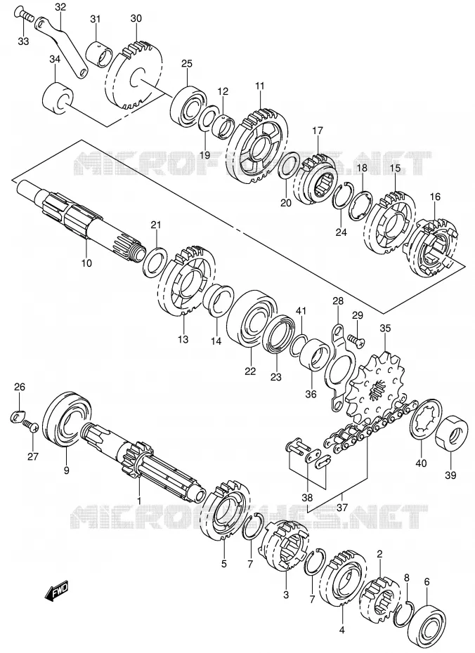 TRANSMISSION Suzuki MOTO 400 DR-Z 2002  DR-Z400EK2(E1)