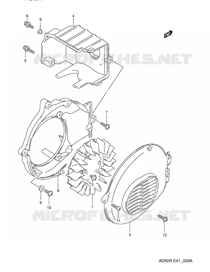 VENTILATEUR DE REFROIDISSEMENT (MODELE M) Suzuki SCOOTER 50 AD 1994  AD50WFR(E41)