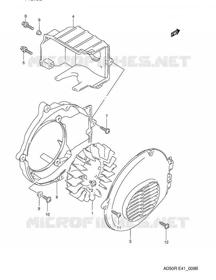 VENTILATEUR DE REFROIDISSEMENT (MODELE R) Suzuki SCOOTER 50 AD 1990  AD50L(E41)