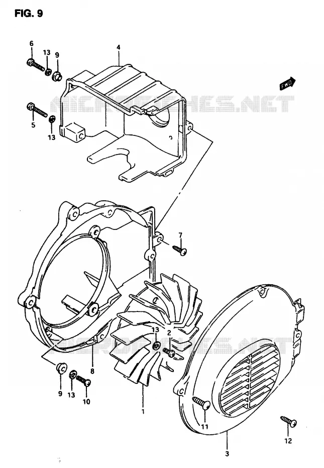 VENTILATEUR DE REFROIDISSEMENT Suzuki SCOOTER 50 AP 2007  AP507(T/7/V)