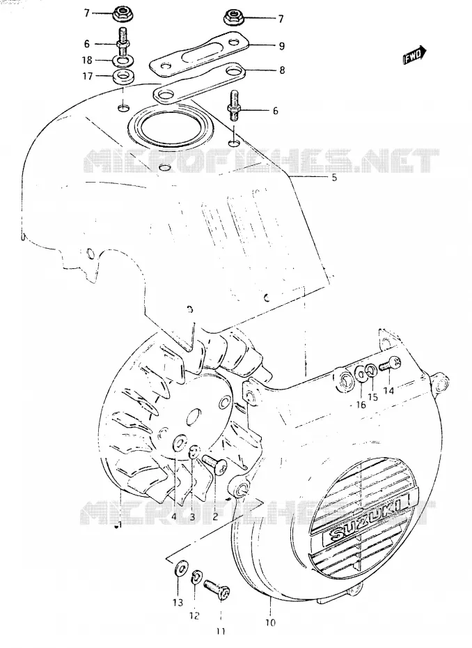 VENTILATEUR DE REFROIDISSEMENT Suzuki SCOOTER 50 CL 1983  CL50DD(D)