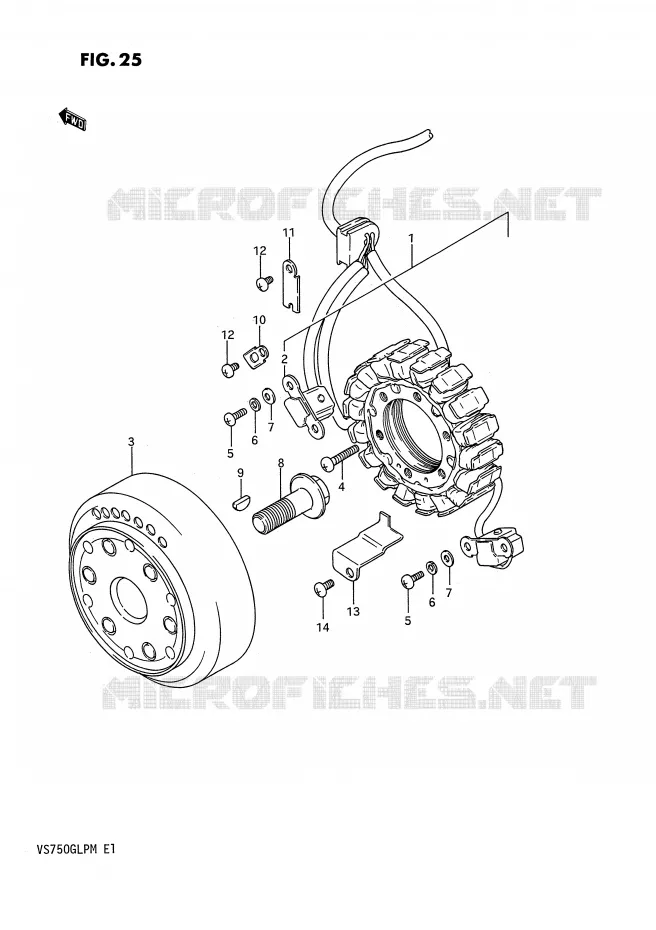 ALLUMAGE ROTOR - STATOR Suzuki MOTO 750 INTRUDER 1986  VS750GLFG(E1)