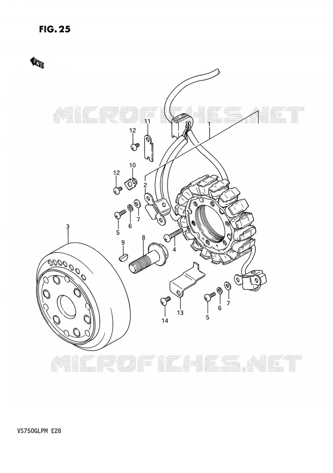 ALLUMAGE ROTOR - STATOR Suzuki MOTO 750 INTRUDER 1991  VS750GLPM(E28)
