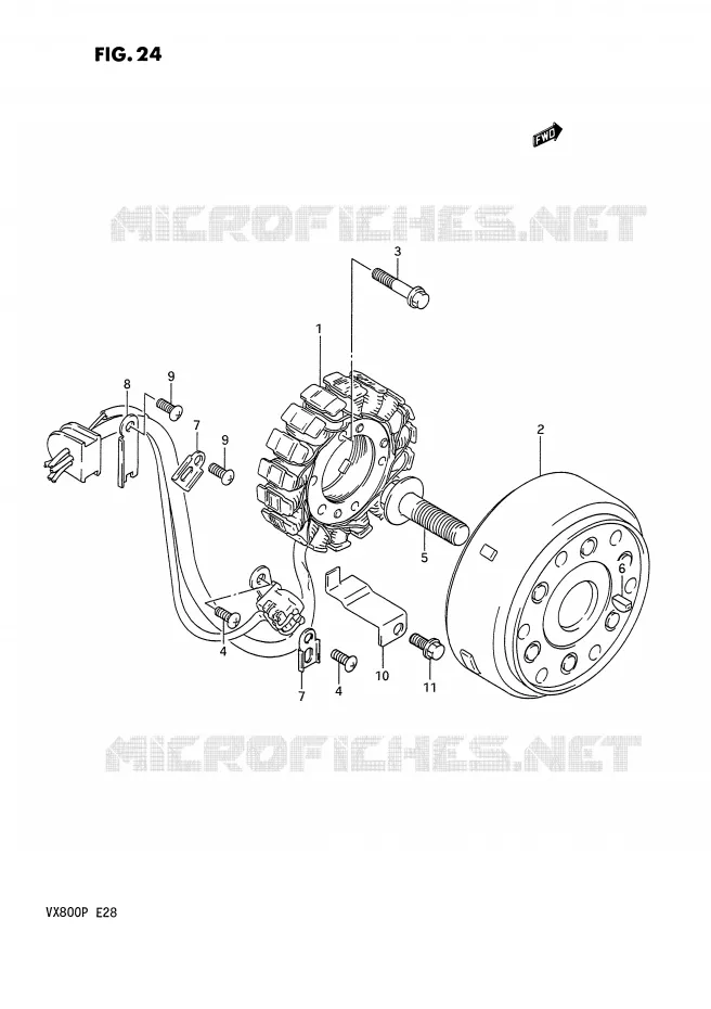 ALLUMAGE ROTOR - STATOR Suzuki MOTO 800 VX 1990  VX800L(E28)