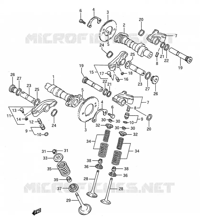 ARBRE A CAMES - SOUPAPES Suzuki MOTO 1400 INTRUDER 1991  VS1400GLPM(E28)