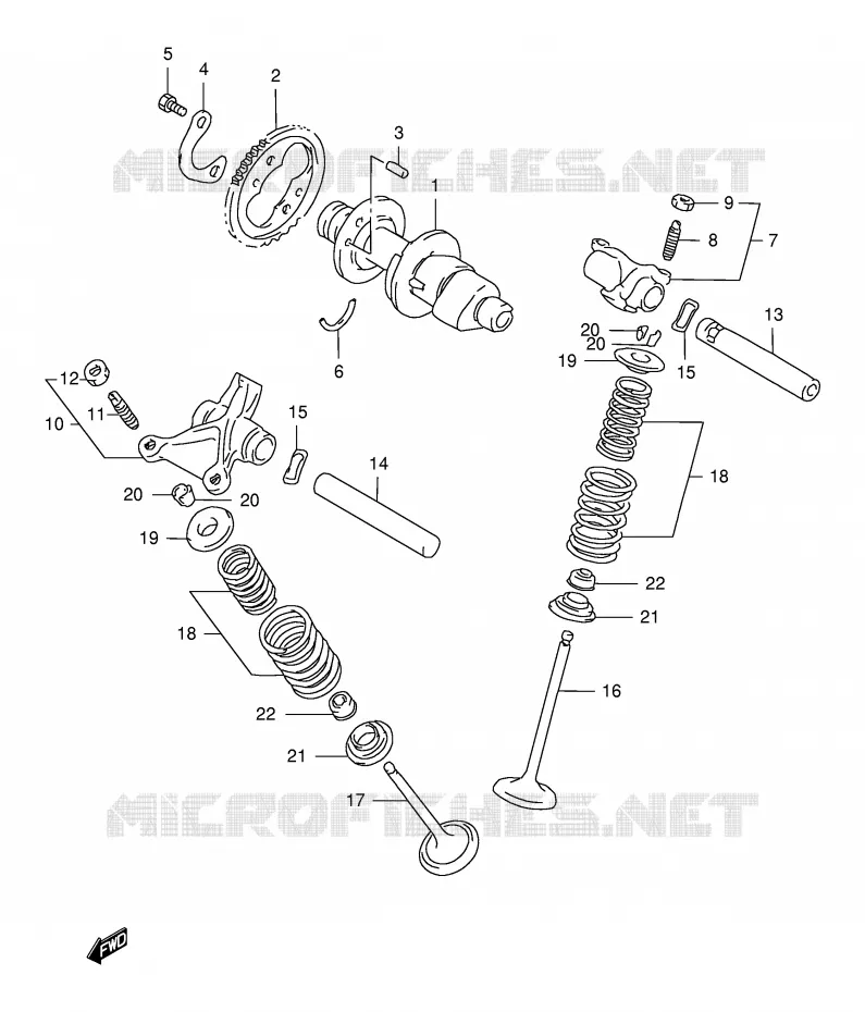 ARBRE A CAMES - SOUPAPES Suzuki MOTO 650 FREEWIND 1999  XF650X(E2)