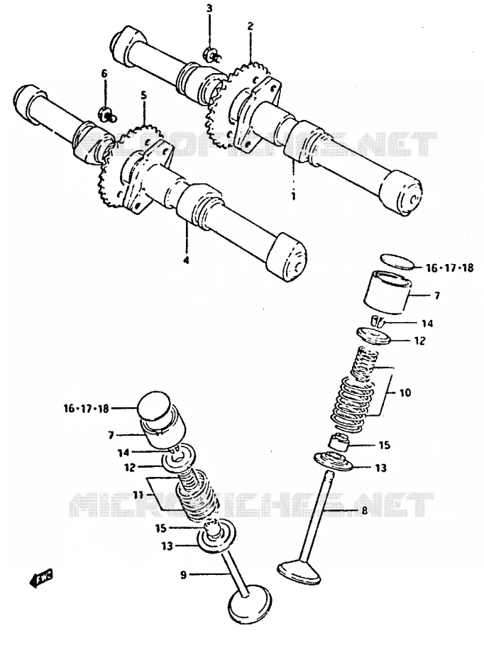 ARBRE A CAMES - SOUPAPES Suzuki MOTO 650 XN85-T 1983  XN85D