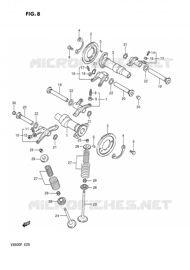 ARBRE A CAMES - SOUPAPES Suzuki MOTO 800 VX 1990  VX800L(E28)
