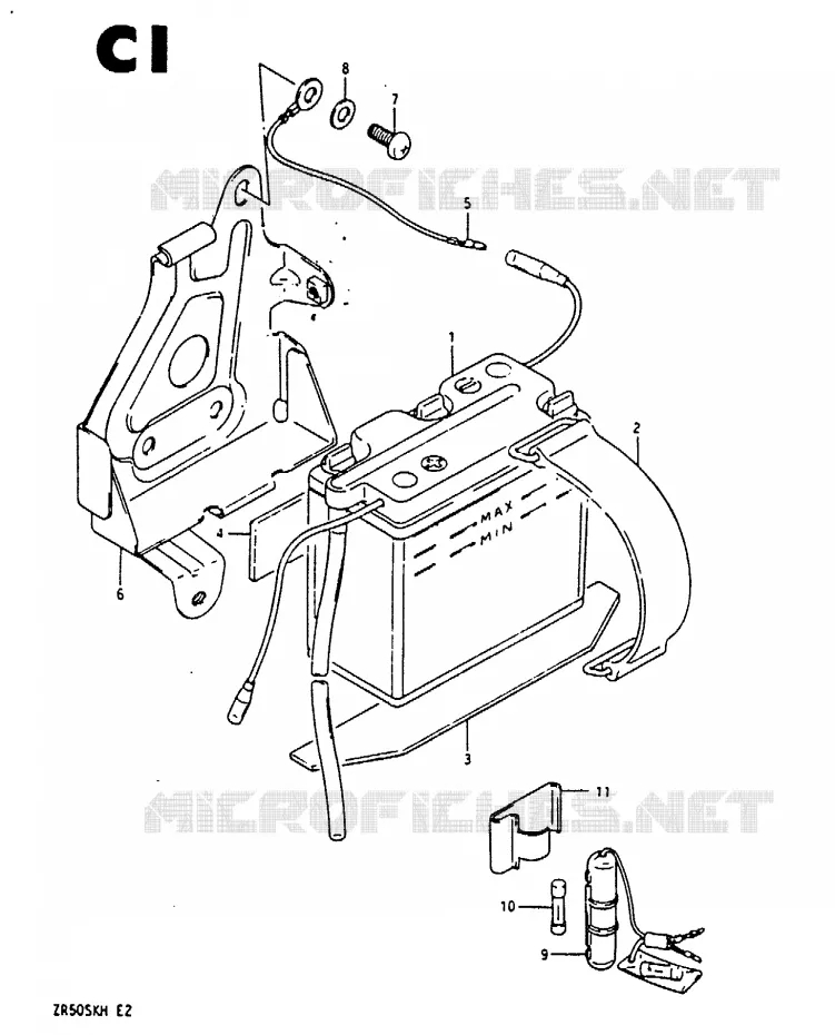 BATTERIE Suzuki MOTO 50 ZR 1984  ZR50SKE(E/H)