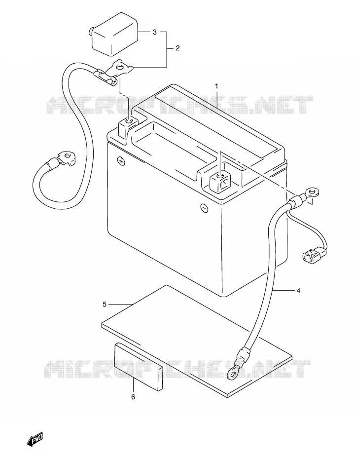BATTERIE Suzuki MOTO 650 FREEWIND 1998  XF650UW(E2)
