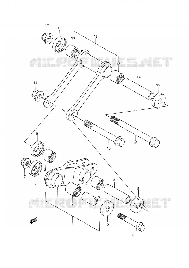 BIELLETTE DE SUSPENSION ARRIERE Suzuki MOTO 200 TS-R 1991  TS200RM(E28)