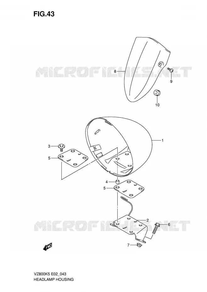 BOL DE PHARE Suzuki MOTO 800 MARAUDER 2006  VZ800UK6(E2)