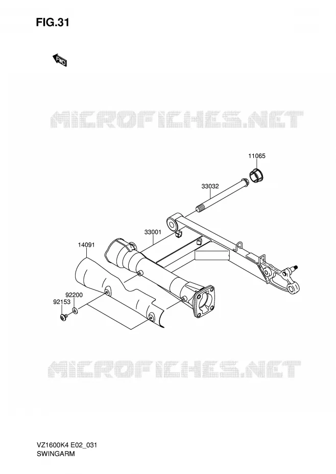 BRAS OSCILLANT ARRIERE Suzuki MOTO 1600 MARAUDER 2005  VZ1600K5(E2)