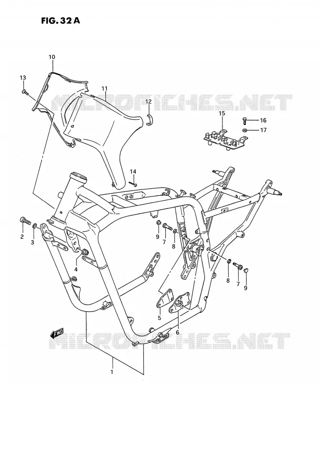 CADRE (MODELE K/L/M/N/P/R) Suzuki MOTO 1400 INTRUDER 1992  VS1400GLFN(E2)