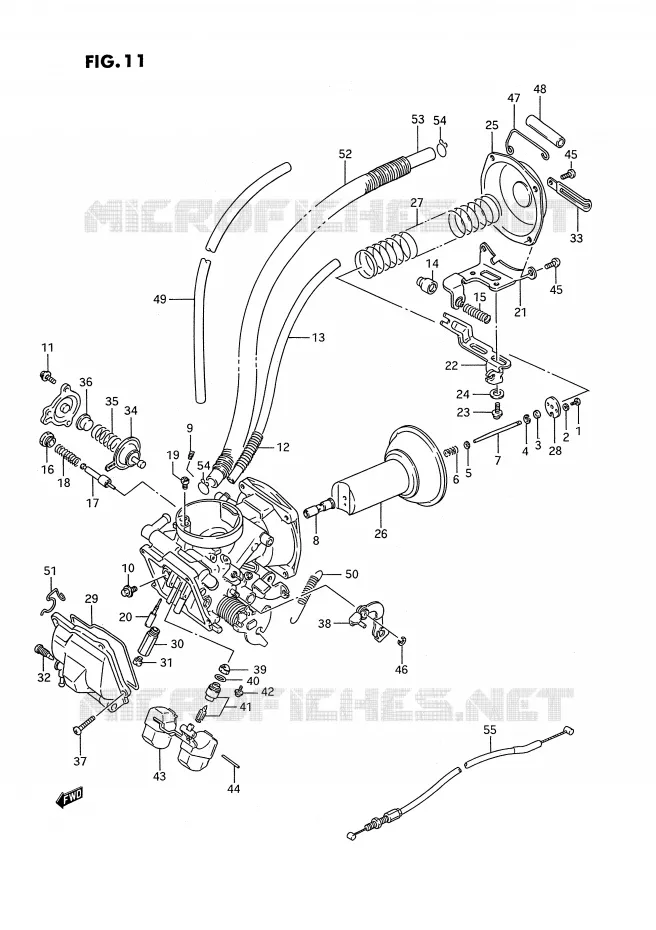 CARBURATEUR (FRONT)(MODELE H/J/K/L/M/N/P/R) Suzuki MOTO 1400 INTRUDER 1991  VS1400GLFM(E2)