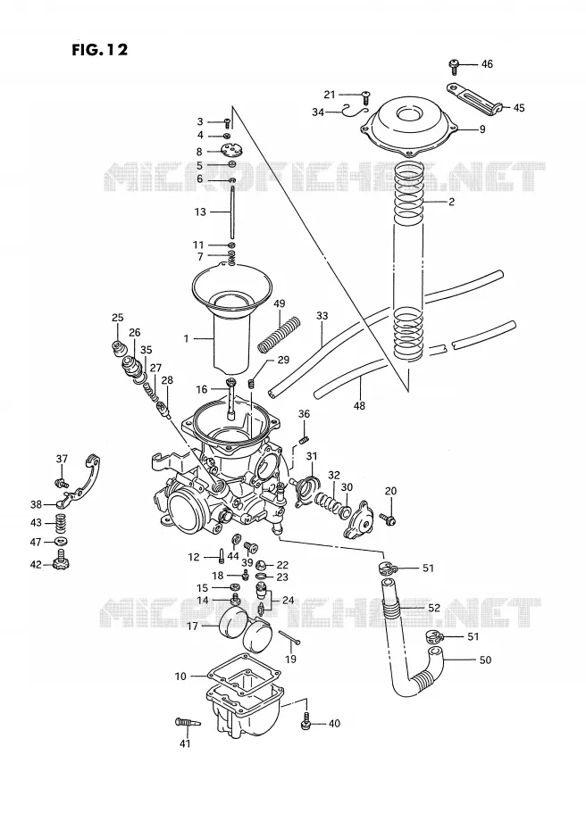 CARBURATEUR (REAR)(MODELE H/J/K/L/M/N/P/R) Suzuki MOTO 1400 INTRUDER 1995  VS1400GLPS(E2)