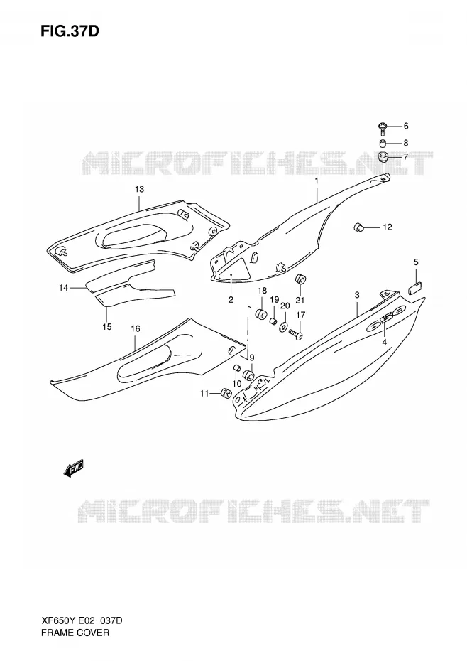 CARENAGES ARRIERE  (MODELE K1) Suzuki MOTO 650 FREEWIND 2000  XF650UY(E2)