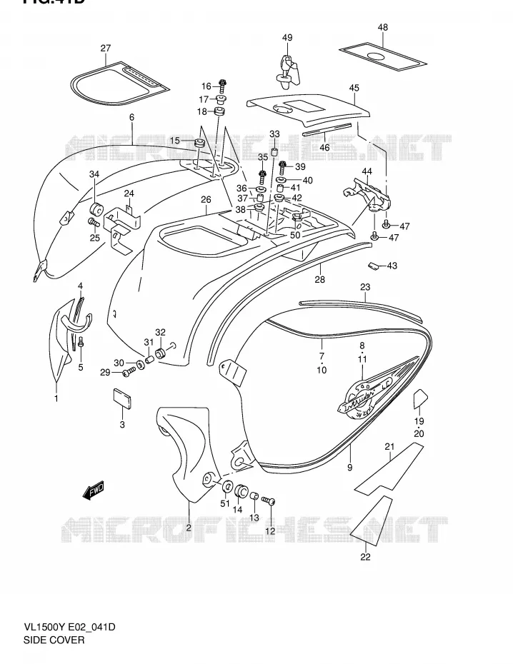 CARENAGES ARRIERE (MODELE K2) Suzuki MOTO 1500 INTRUDER 1999  VL1500X(E2)