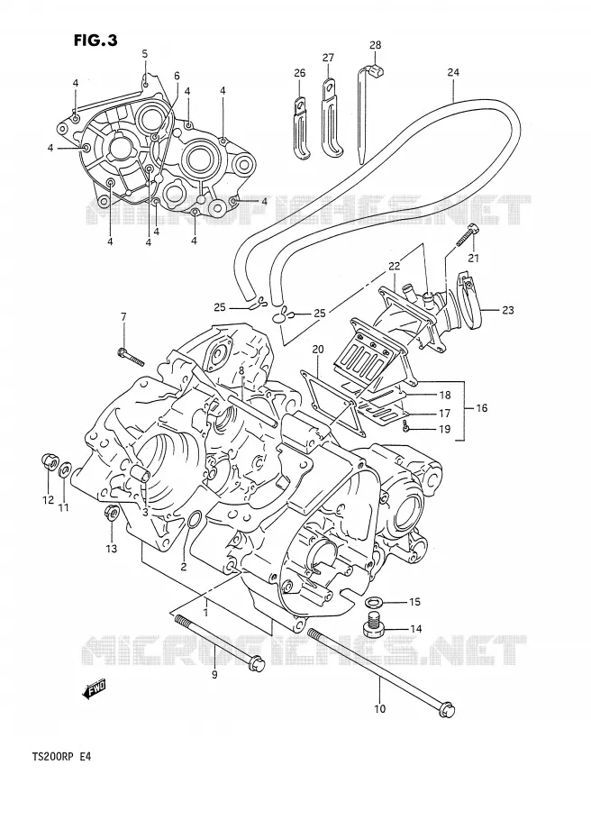 CARTER Suzuki MOTO 200 TS-R 1993  TS200RP(E4)