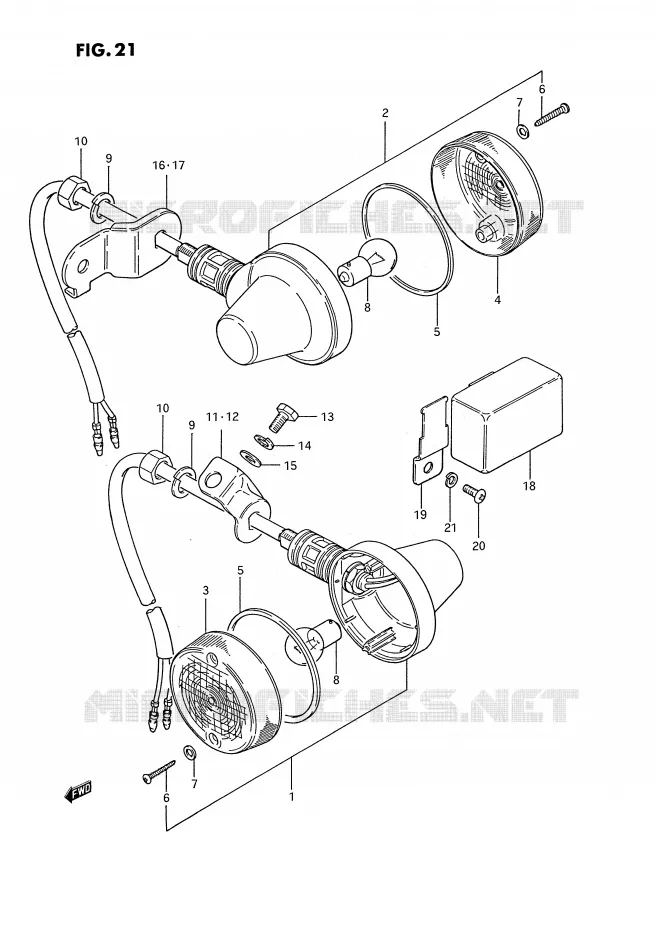 CLIGNOTANTS (E2) Suzuki MOTO 185 TS-ER 1992  TS185ERN(E24)