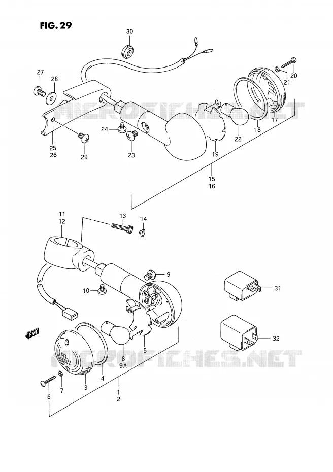 CLIGNOTANTS (MODELE H/J/K/L/M/N/P/R) Suzuki MOTO 1400 INTRUDER 1990  VS1400GLFL(E2)