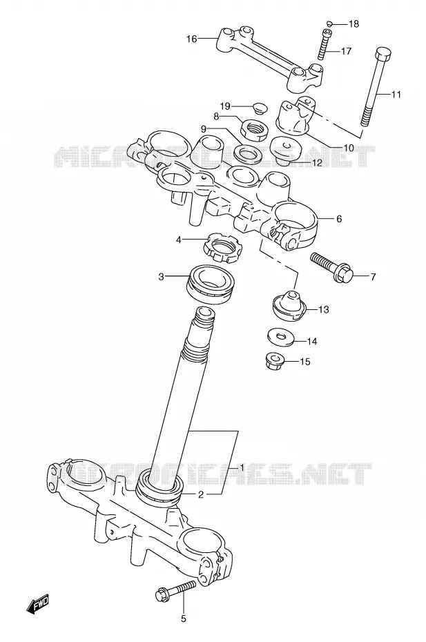 COLONNE DE DIRECTION Suzuki MOTO 650 FREEWIND 1999  XF650X(E2)