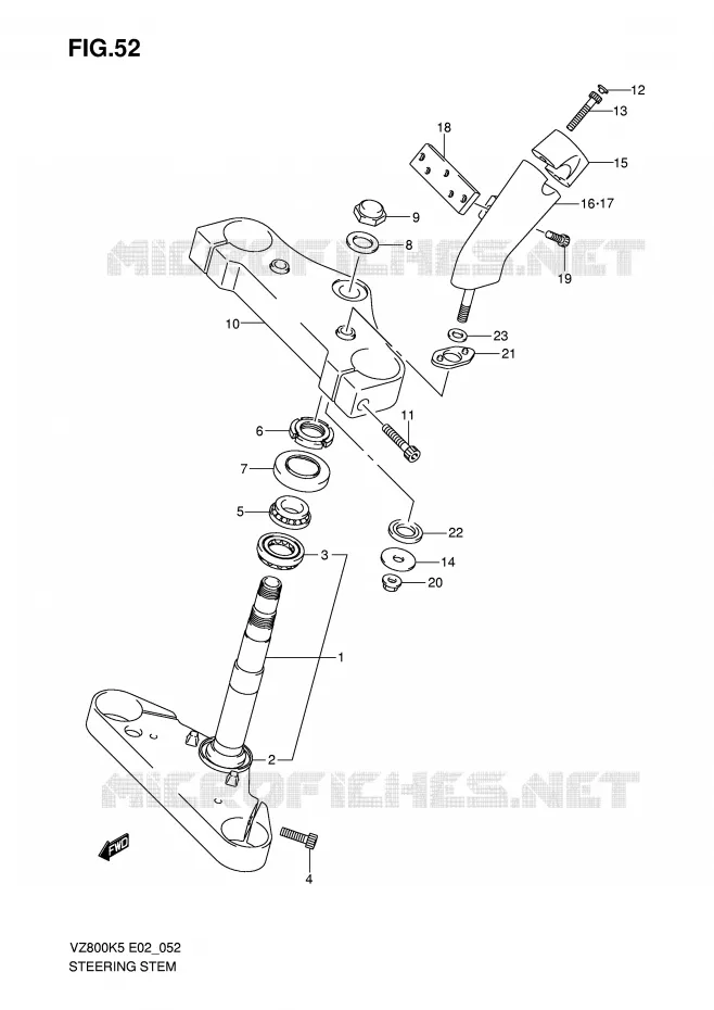 COLONNE DE DIRECTION Suzuki MOTO 800 MARAUDER 2008  VZ800ZK8(E2)