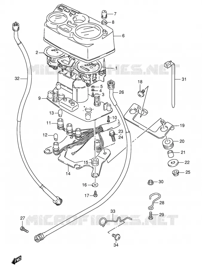 COMPTEUR (MODELE R P9) Suzuki MOTO 125 TS-ER 1994  TS125ERR(E1)