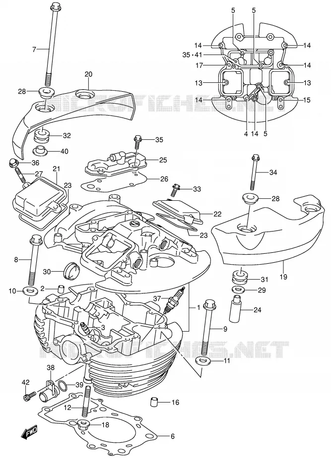 CULASSE ARRIERE Suzuki MOTO 800 VOLUSIA 2005  VL800K5(E2)