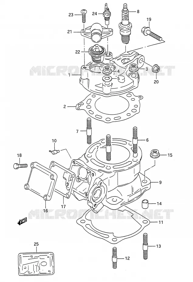 CYLINDRE Suzuki MOTO 200 TS-R 1991  TS200RM(E28)