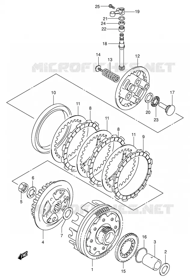 EMBRAYAGE Suzuki MOTO 125 INTRUDER 2003  VL125LK3(E2)