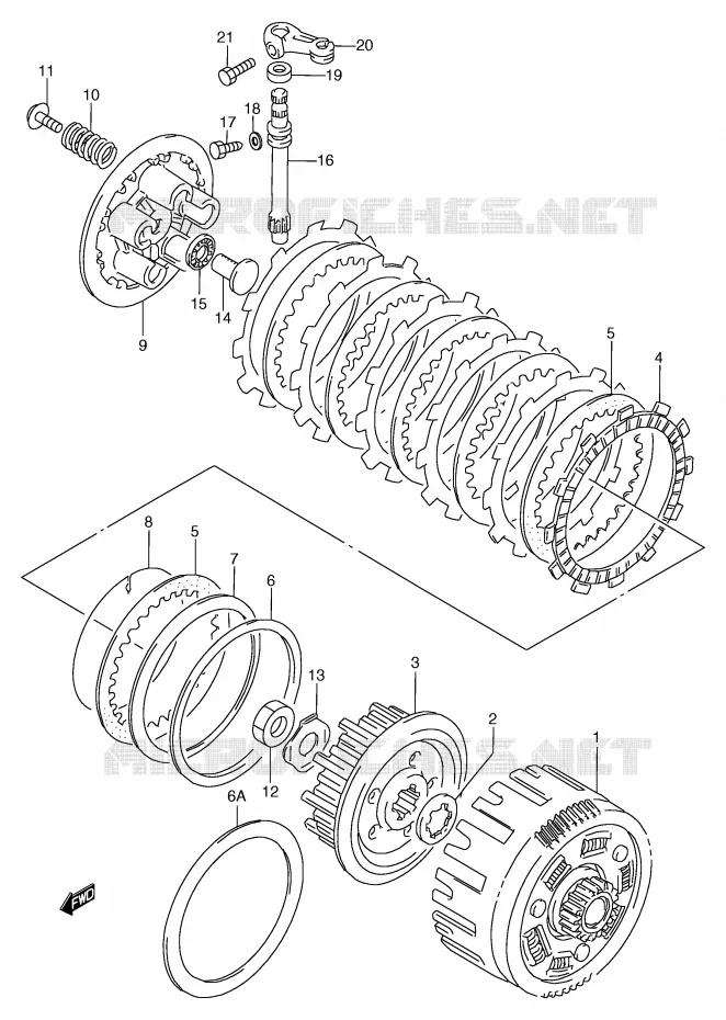 EMBRAYAGE Suzuki MOTO 125 TS-R 1989  TS125RK(E2)