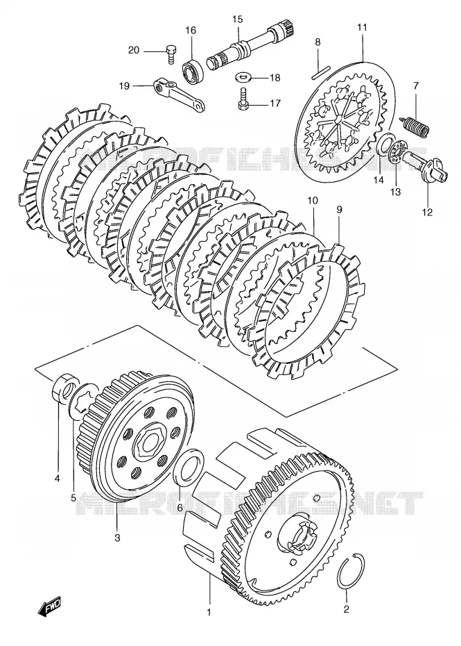 EMBRAYAGE Suzuki MOTO 185 TS-ER 2000  TS185ERY(E1)