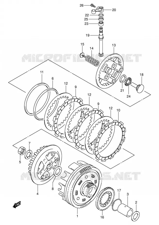 EMBRAYAGE Suzuki MOTO 250 INTRUDER 2000  VL250Y(E2)