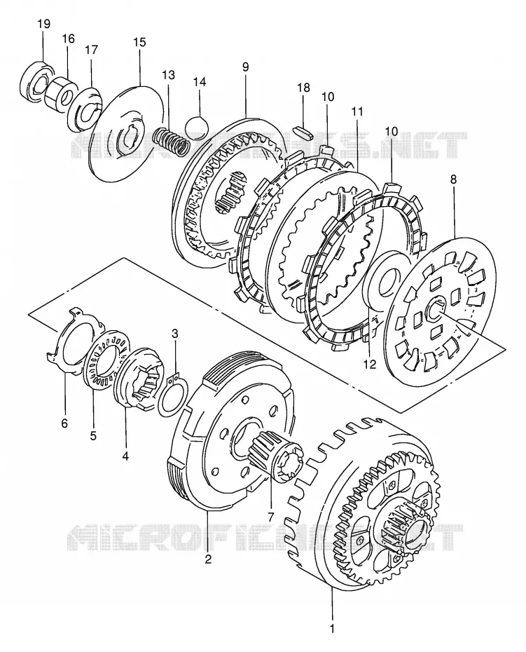 EMBRAYAGE Suzuki MOTO 50 TS-X 1994  TS50XAR(E4)
