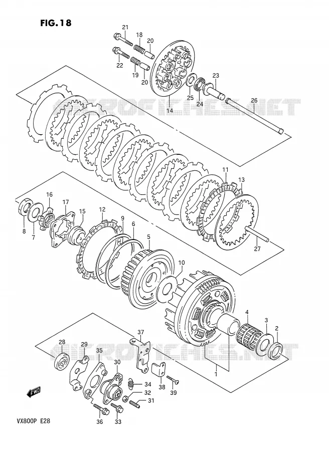 EMBRAYAGE Suzuki MOTO 800 VX 1992  VX800N(E28)